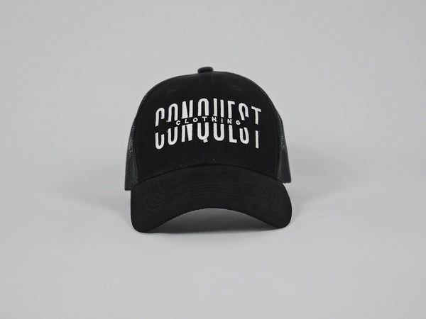 Black Suede Front Trucker Hat