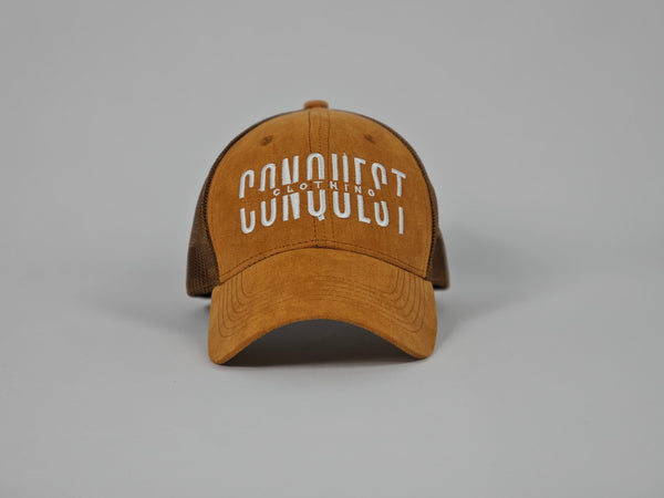 Tan Suede Front Trucker Hat